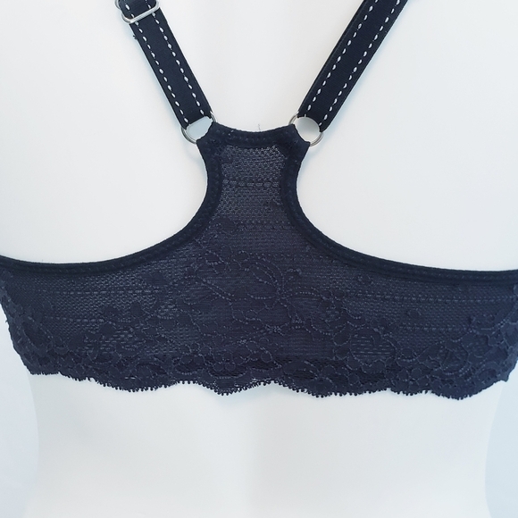 Chantelle Rive Gauche Spacer-Cup T-back Bra Black Lace 32C - Picture 9 of 11